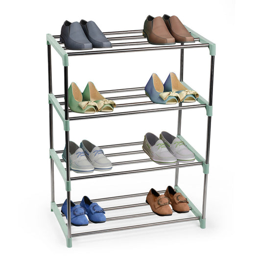 Metal Shoe Rack Organizer 4 Tier Shelf Holder