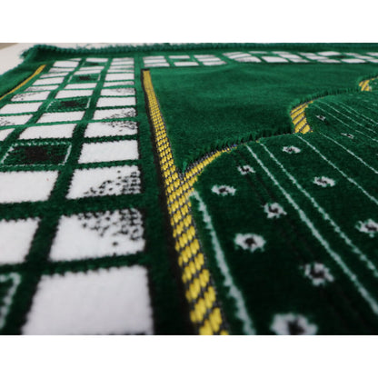 Modefa Islamic Muslim Velvet Janamaz Rug - Green