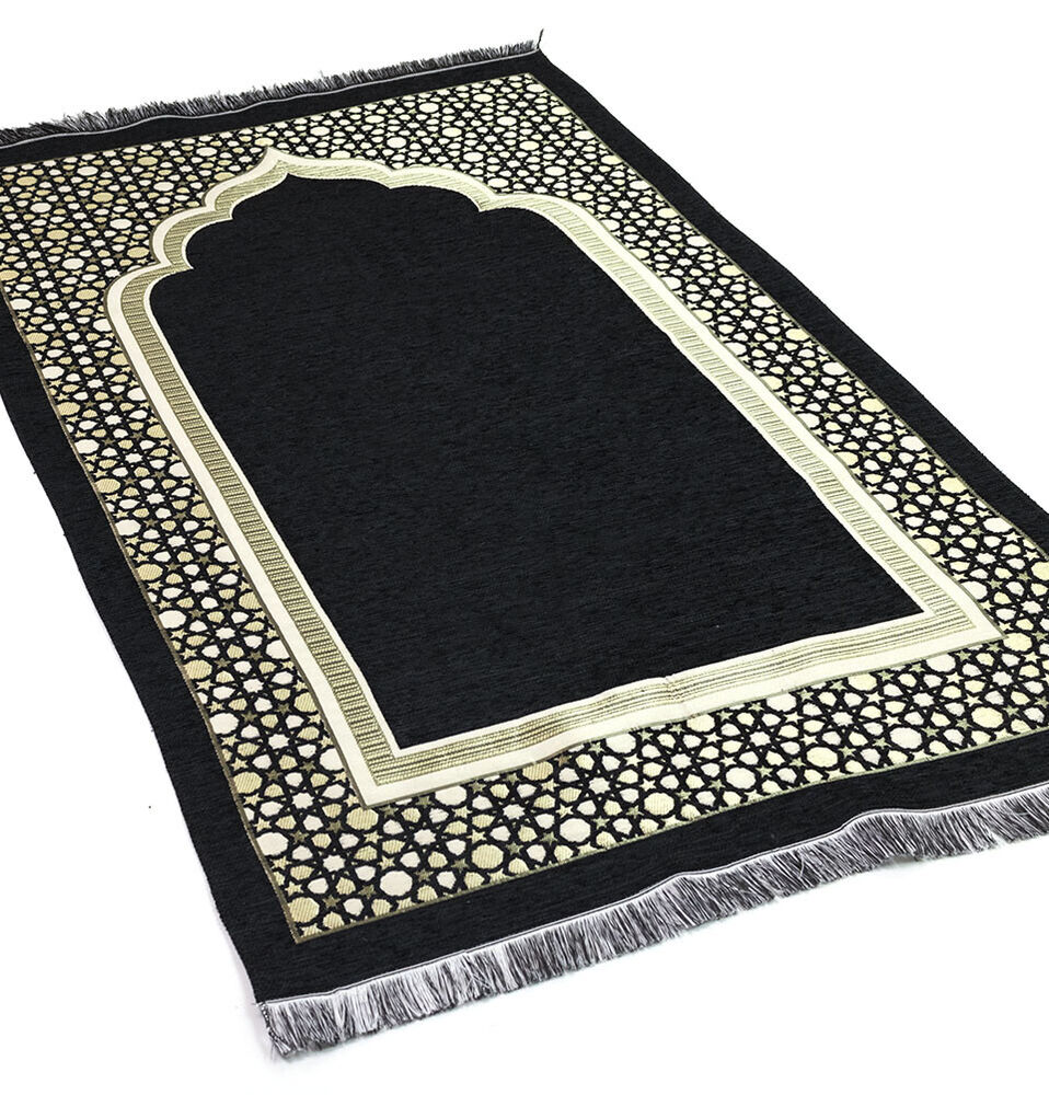 Modefa Turkish Islamic Prayer Mat - Black