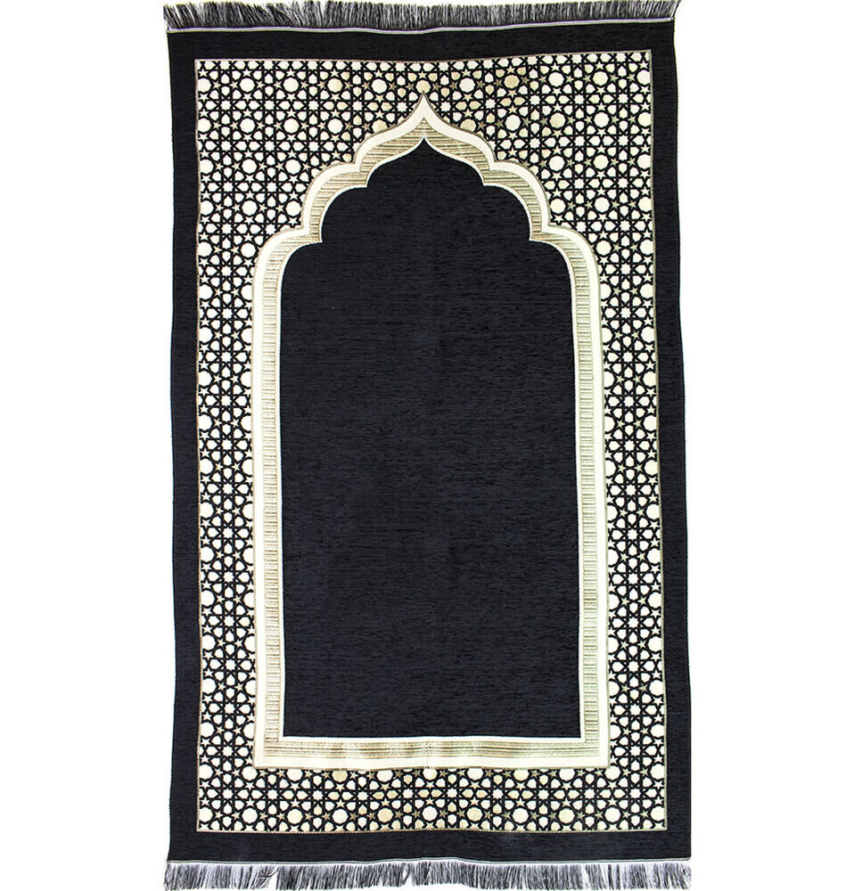 Modefa Turkish Islamic Prayer Mat - Black