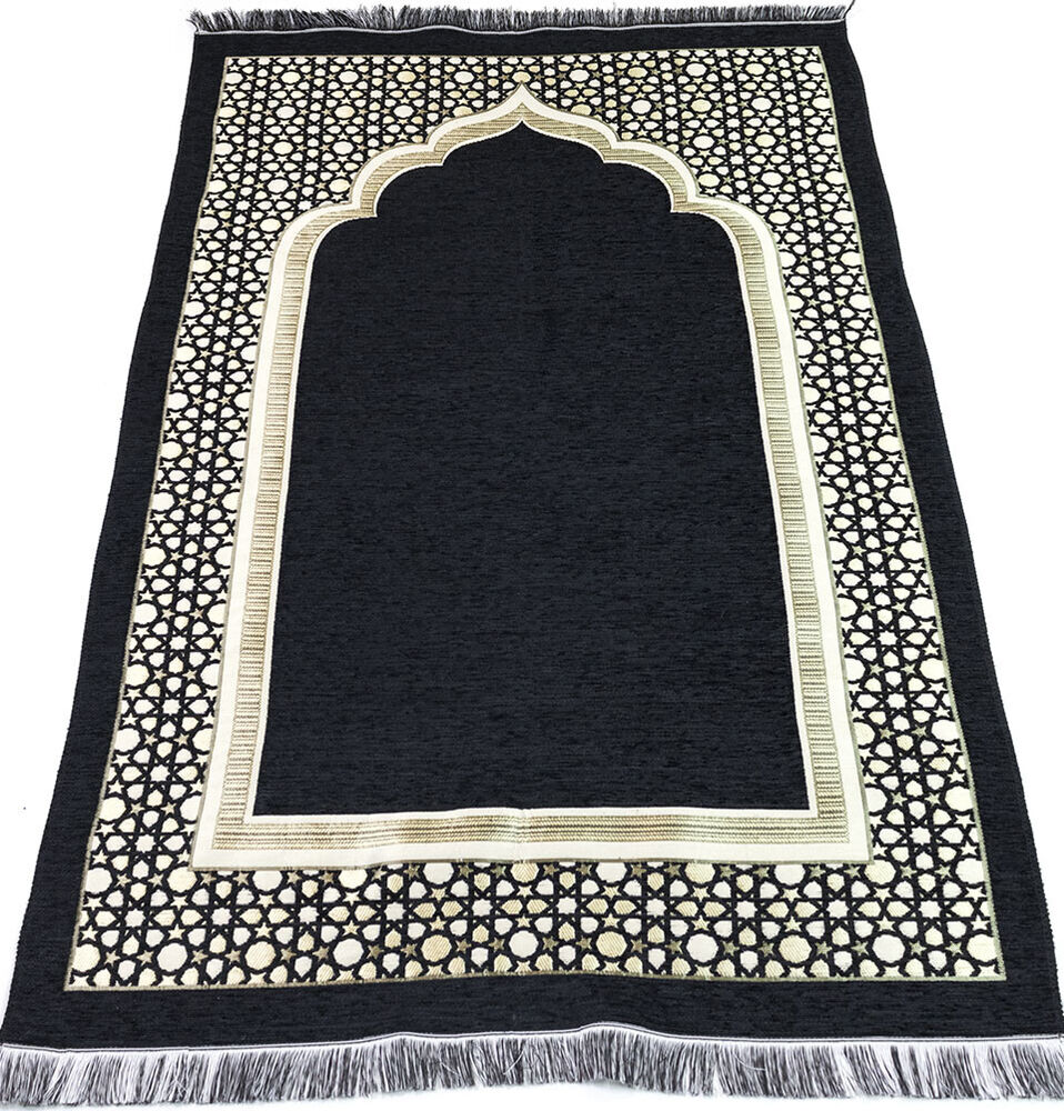 Modefa Turkish Islamic Prayer Mat - Black