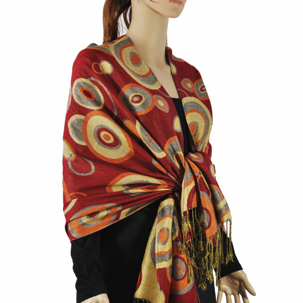 Multi Colored Circle Pashmina Shawl