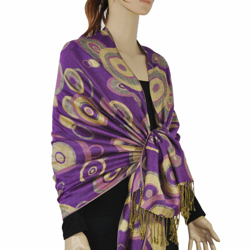 Multi Colored Circle Pashmina Shawl