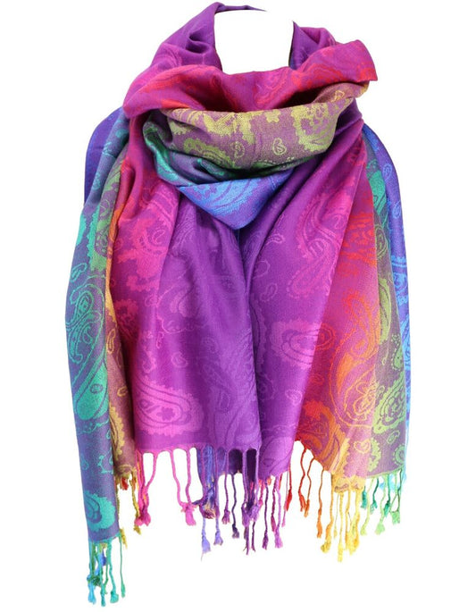 Pashmina Scarf Shawl Rainbow