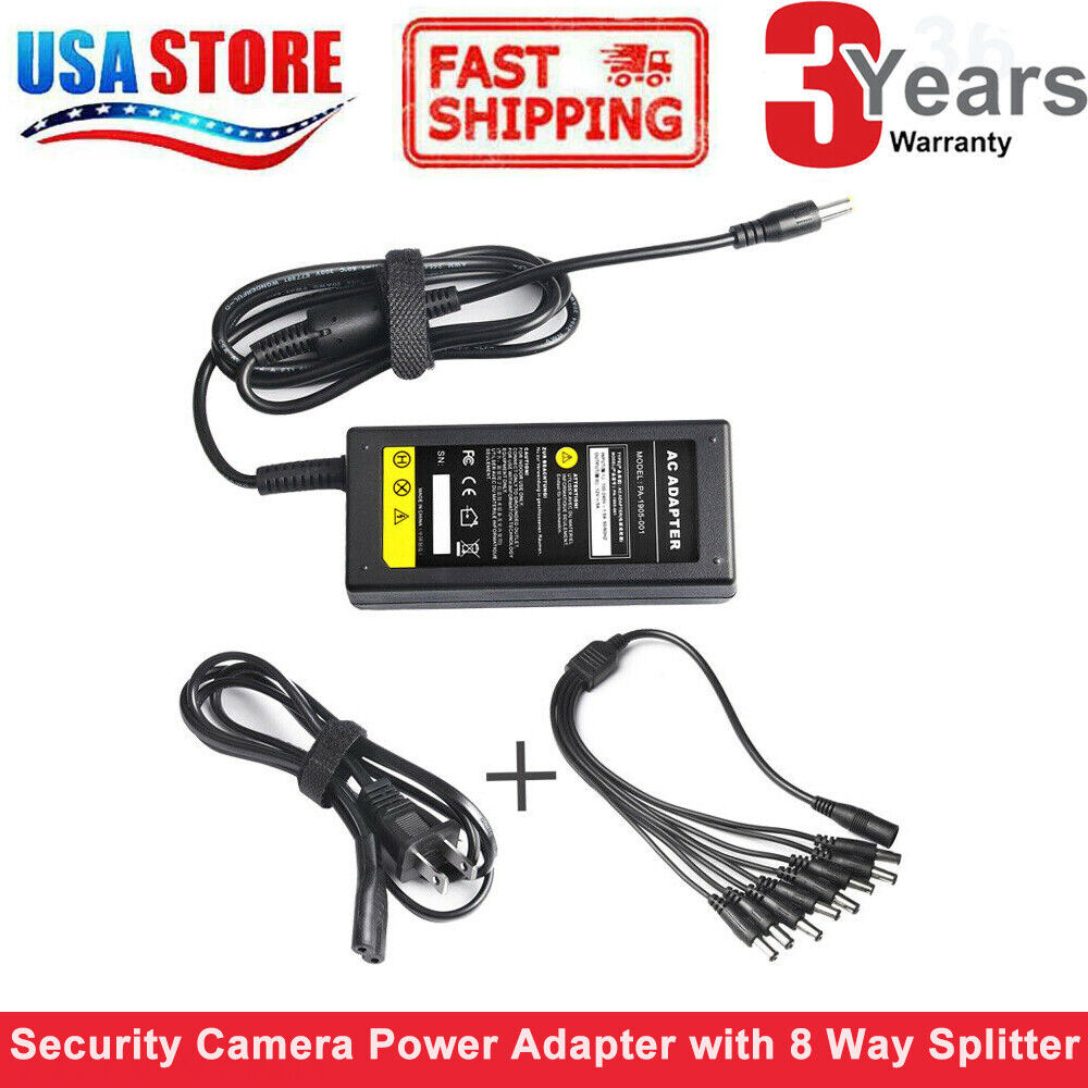 Power Supply Adapter with 8 way Camera 12V 5 amp