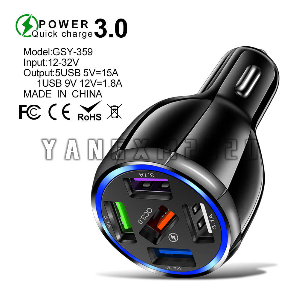 QC 5 USB Car Charger