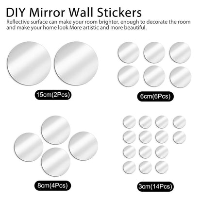 Removable 3D Crystal Mirror Wall Stickers