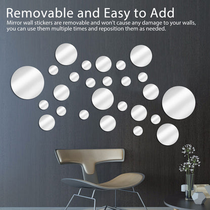 Removable 3D Crystal Mirror Wall Stickers