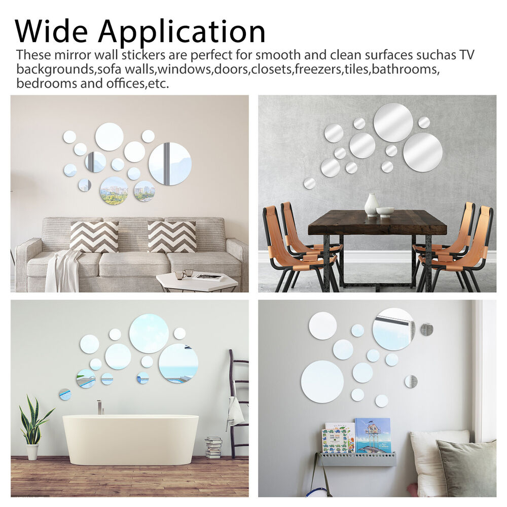 Removable 3D Crystal Mirror Wall Stickers