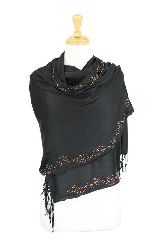 Rhinestone Shawls and Wraps Shiny Scarf