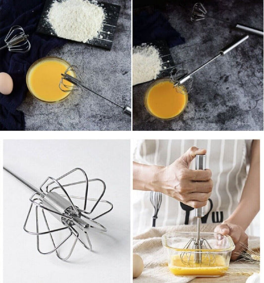 Semi-Automatic Egg Whisk Hand Push Egg Beater