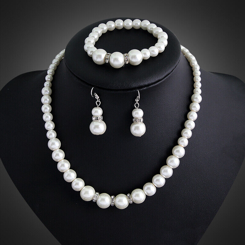 Set Necklace Pearl Jewelry