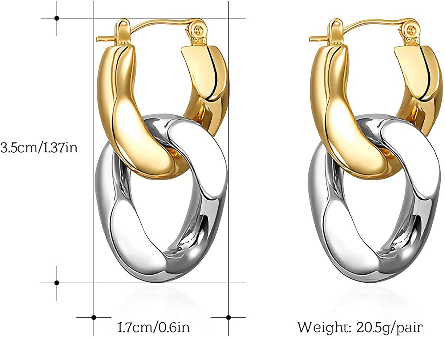 Sloong 14k Gold Plated Chunky Earring