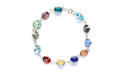 Multi-Color Crystal Evil Eye Bracelet