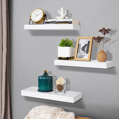 Rustic Wood Hanging Rectangle Wall Shelves