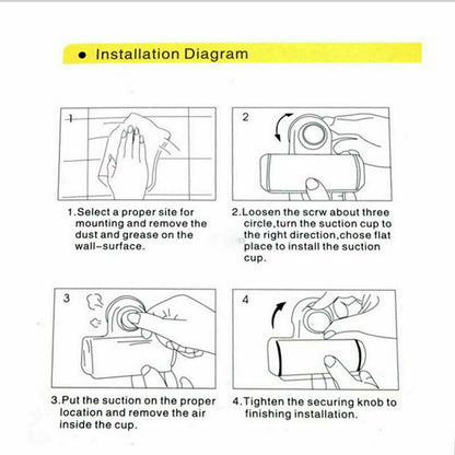 1 PC Wall Mounted Suction Toothbrush Holder