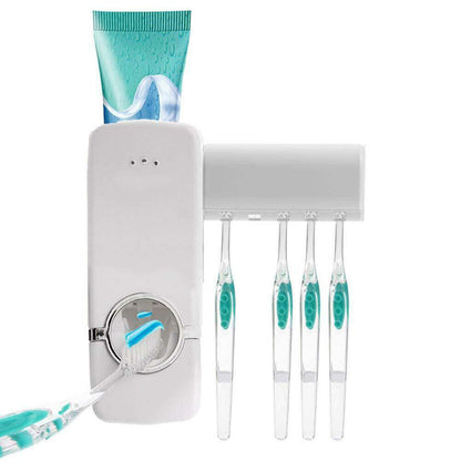 Toothpaste Dispenser + 5 Toothbrush Holder