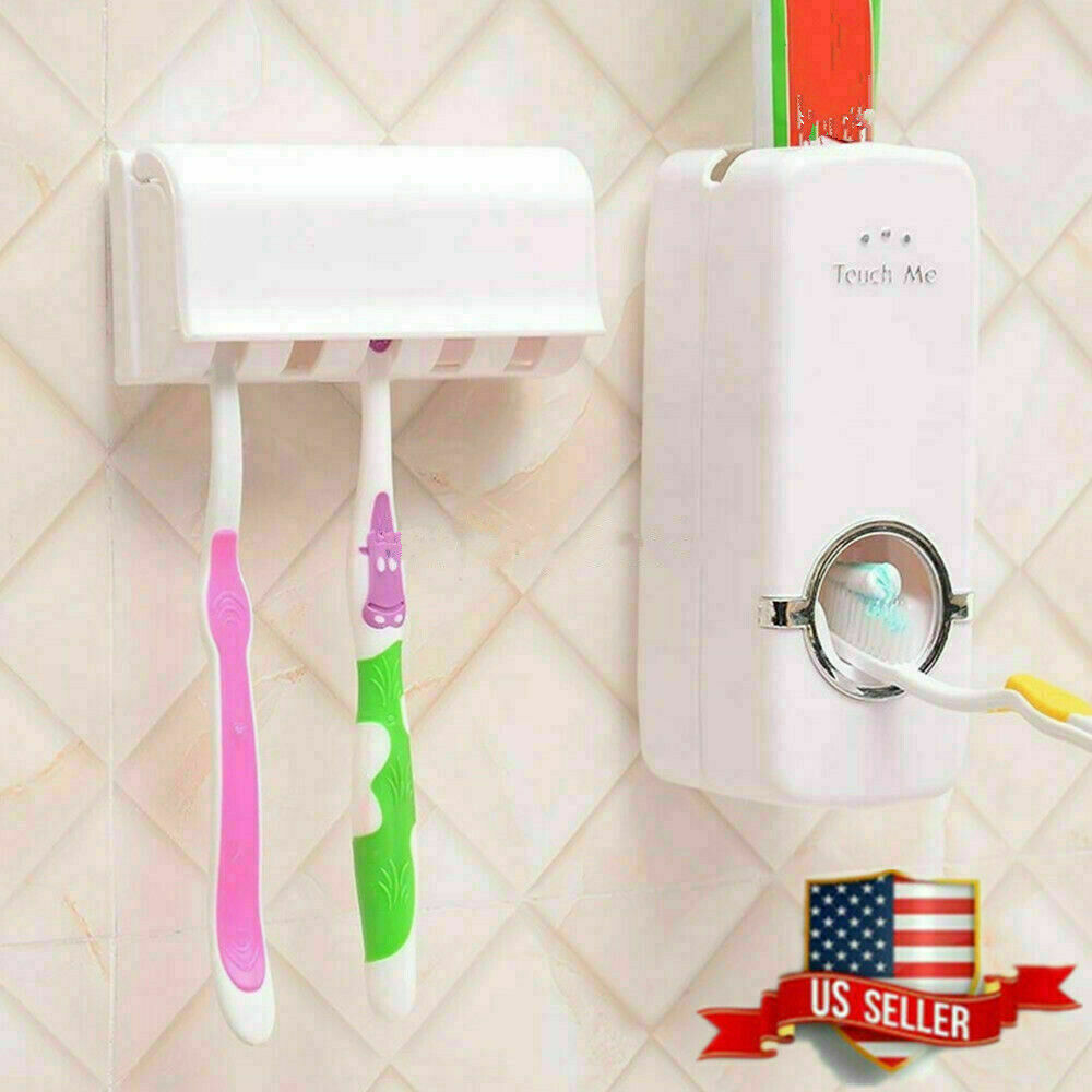 Toothpaste Dispenser + 5 Toothbrush Holder