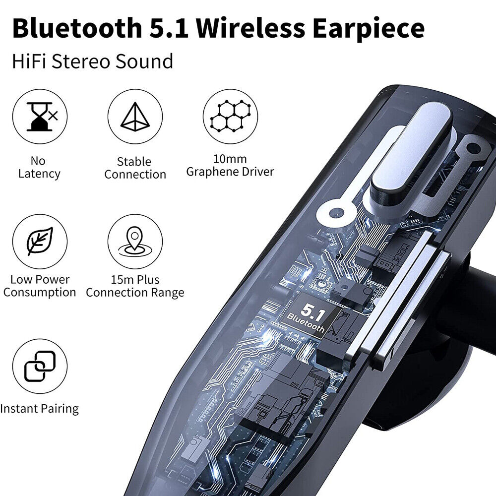 Trucker Wireless Headset Bluetooth 5.1 Earpiece