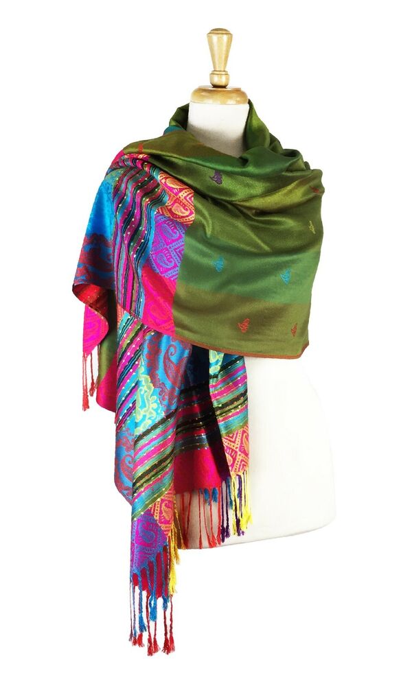 Reversible Rainbow Pashmina Scarf Shawl Wrap