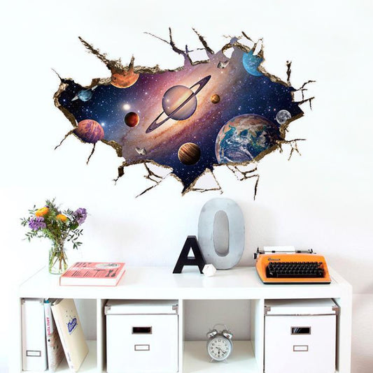 US 3D Wall Stickers Space Room Decal Wallpaper Removable