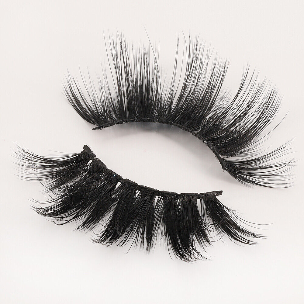 US 3 Pairs 100% Real Mink 5D Volume Eye Lashes