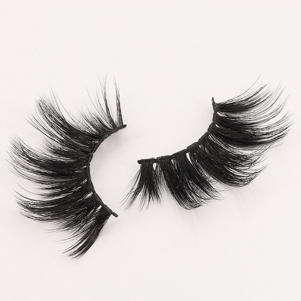 US 3 Pairs 100% Real Mink 5D Volume Eye Lashes