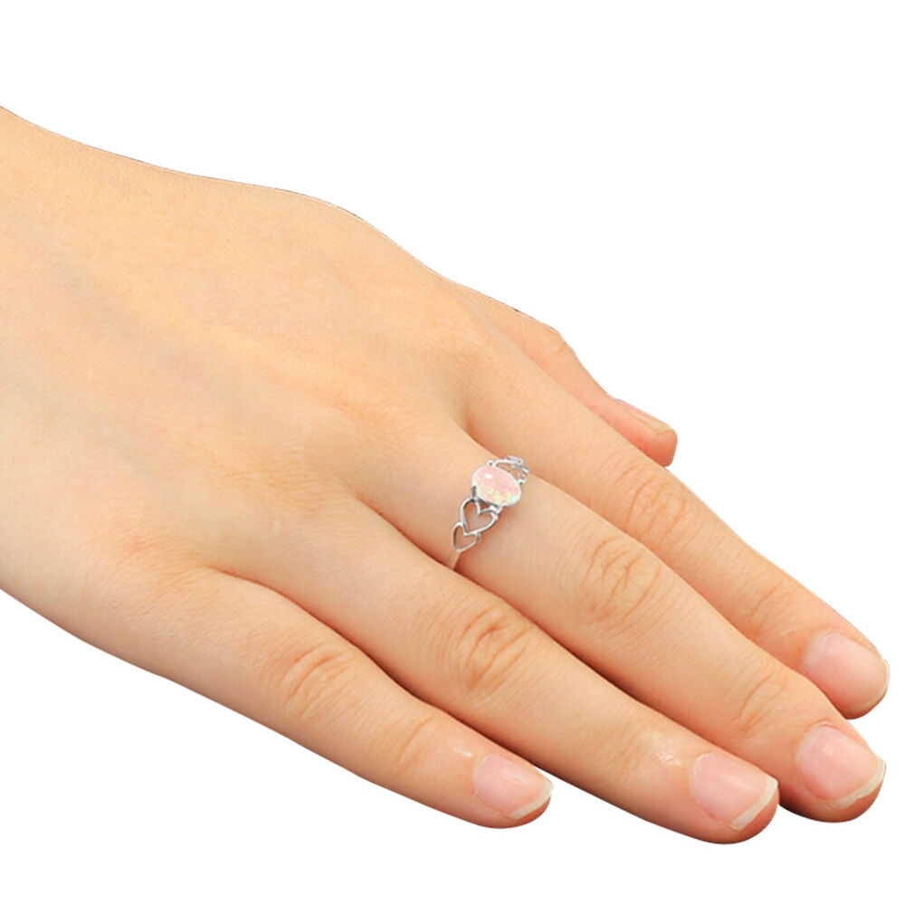 White Opal Cutout Promise Ring