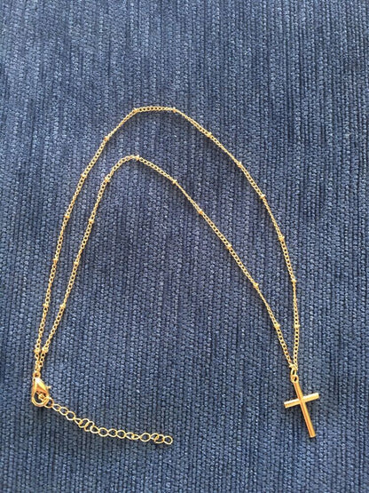 Small Tiny Cross Pendant Necklace