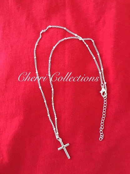 Small Tiny Cross Pendant Necklace