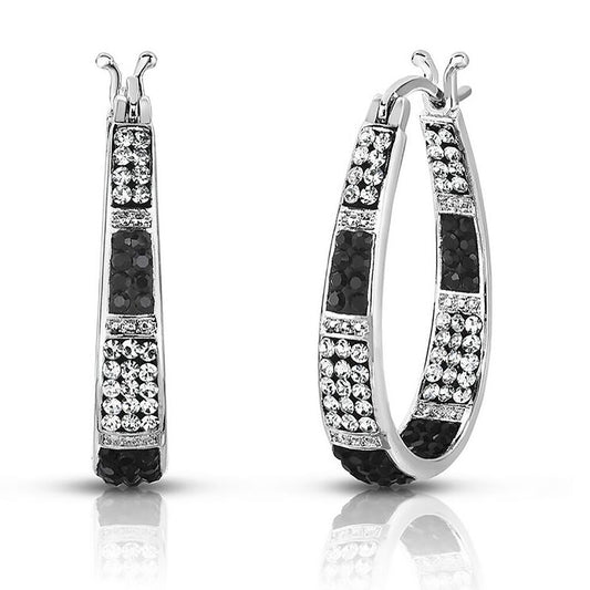 Crystal Inside Outside Hoop Earrings