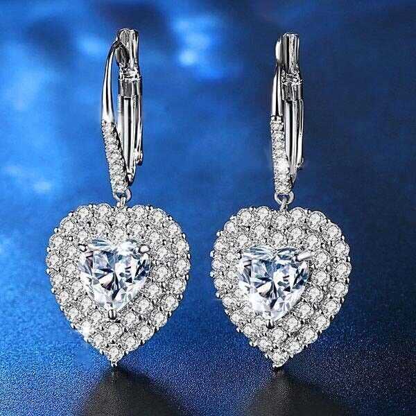 Women's Crystal Halo Drop Earrings