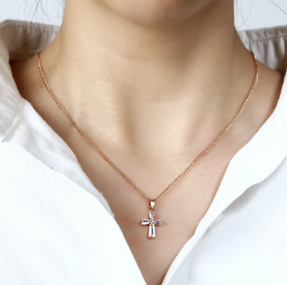 Crystal Cross Pendant Necklace