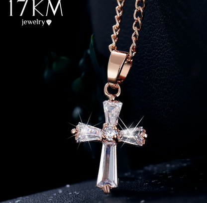 Crystal Cross Pendant Necklace