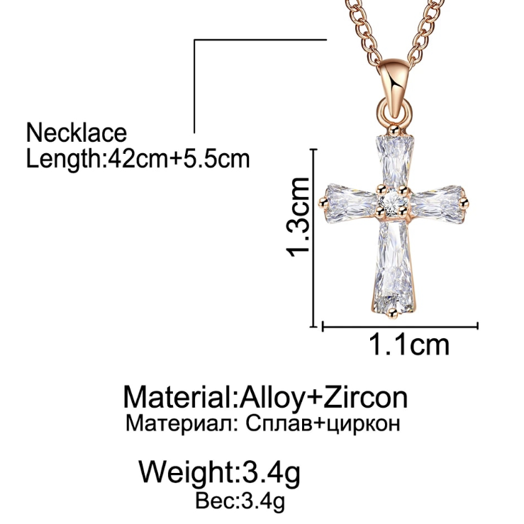 Crystal Cross Pendant Necklace