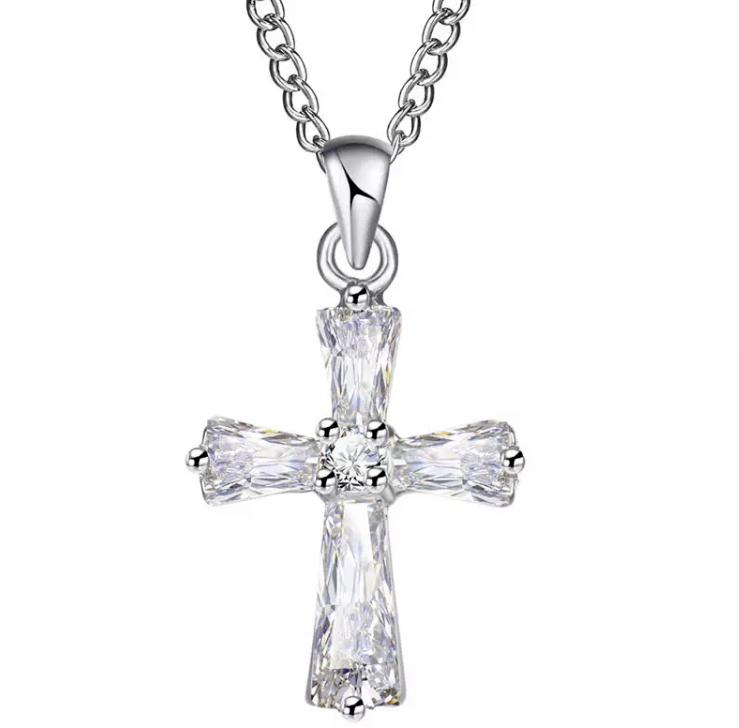 Crystal Cross Pendant Necklace