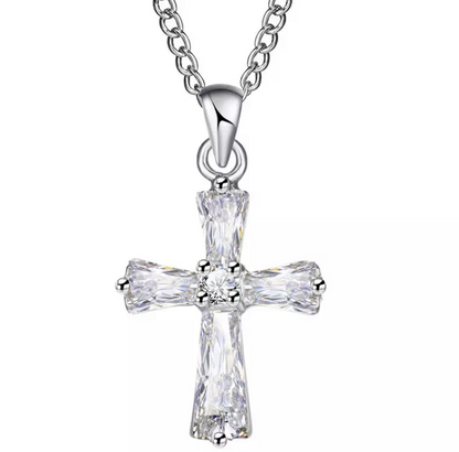 Crystal Cross Pendant Necklace