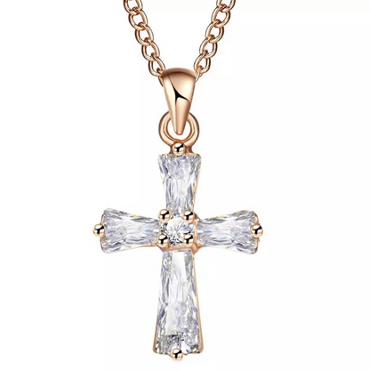 Crystal Cross Pendant Necklace