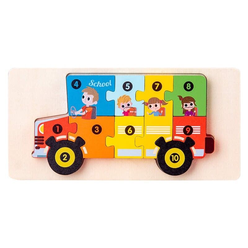 Wooden Puzzles Kids Animals Educational Toy