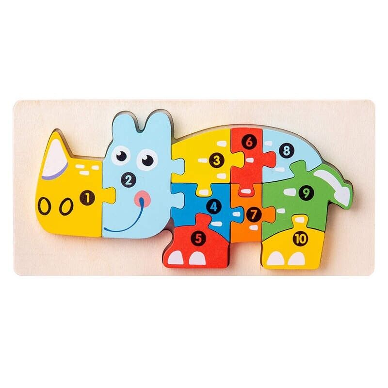 Wooden Puzzles Kids Animals Educational Toy