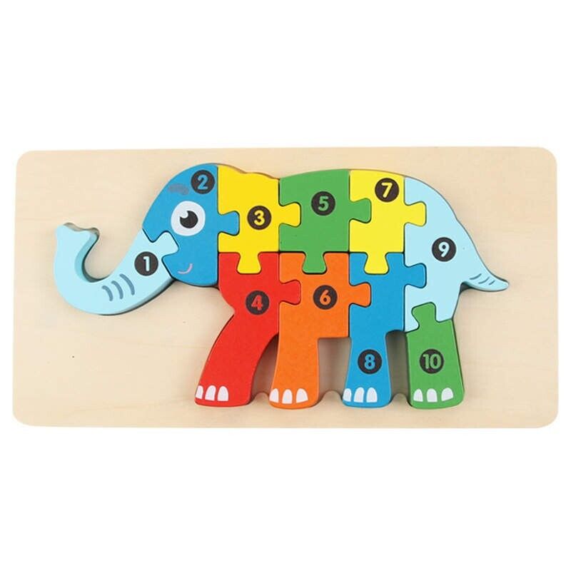 Wooden Puzzles Kids Animals Educational Toy