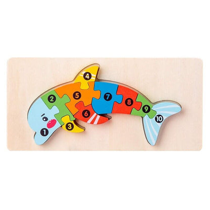 Wooden Puzzles Kids Animals Educational Toy