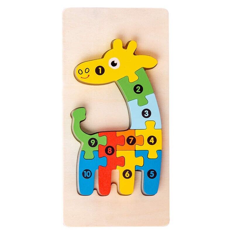 Wooden Puzzles Kids Animals Educational Toy