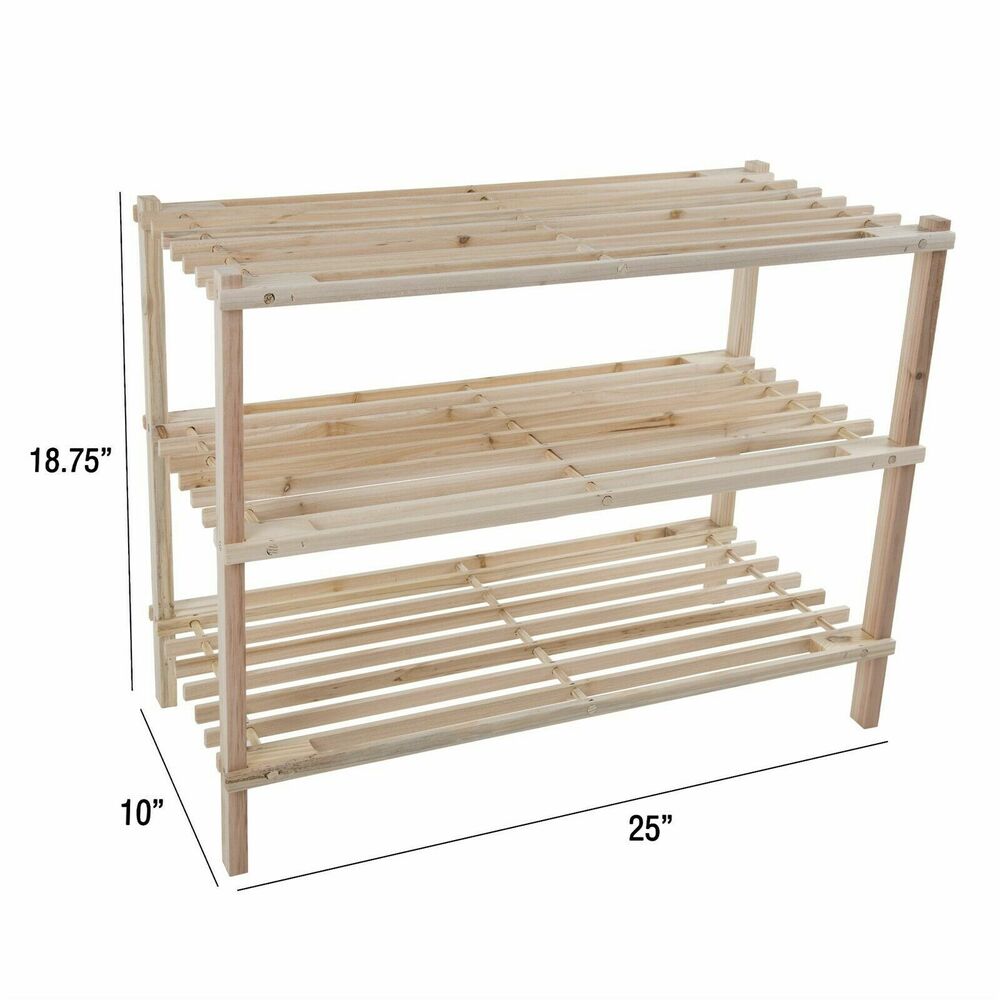 Wooden Shoe Rack Storage Holds 9 Pairs