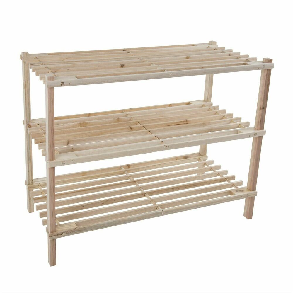 Wooden Shoe Rack Storage Holds 9 Pairs