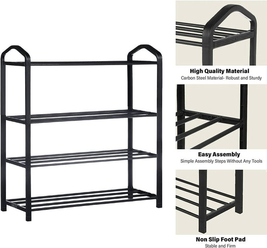 YSSOA 4/5-Tier Utility Stackable Shoe Rack