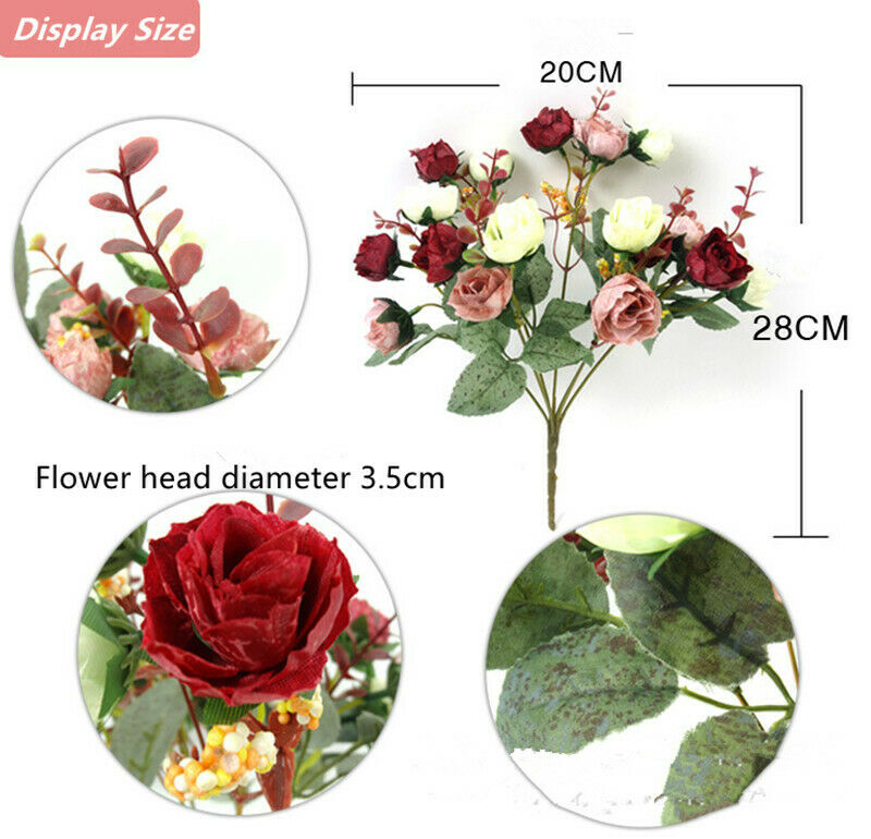 21Pcs Artificial Rose Flower Bouquet