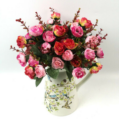 21Pcs Artificial Rose Flower Bouquet