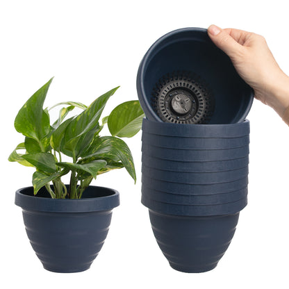 Self Watering 6” Planters Indoor Or Outdoor Flower Pots Plastic Urn Planter