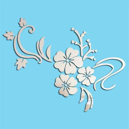 Fashion Flower 3D Mirror Wall Stickers Removable